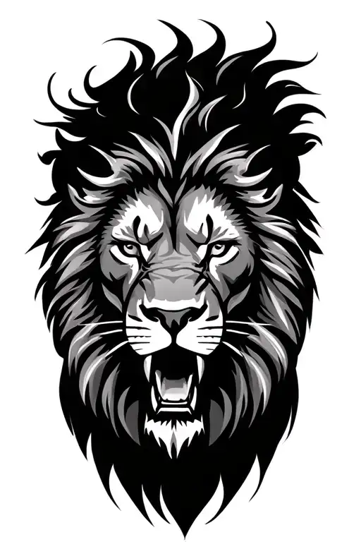 Lion Roaring Lion Head