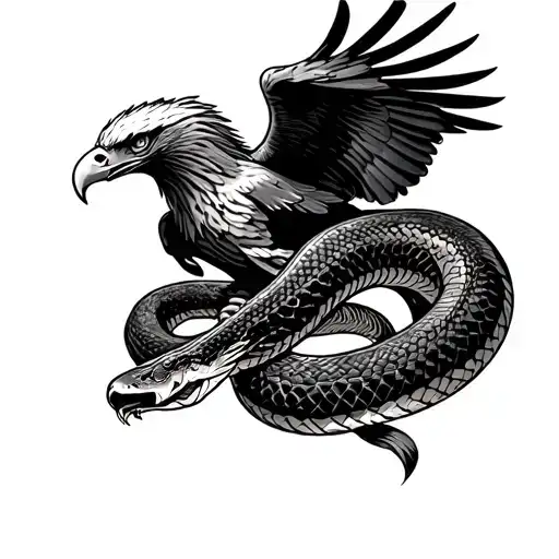 Eagle Attacks A Snake