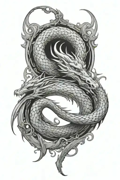 Dragon In Infinity Symbol Shape