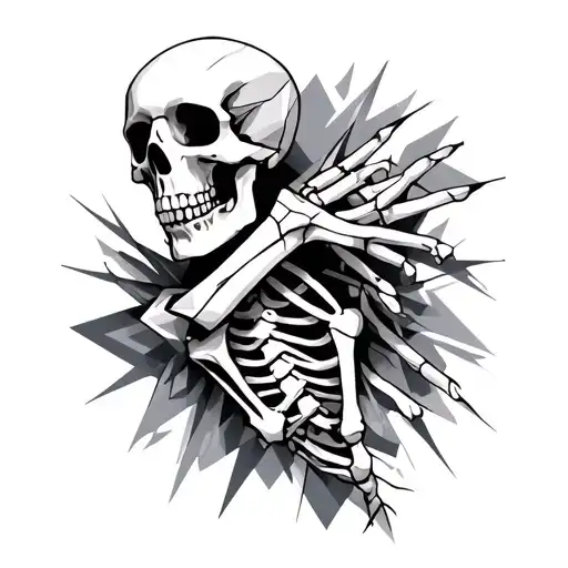 Geometric Skeleton Tattoos Sketch