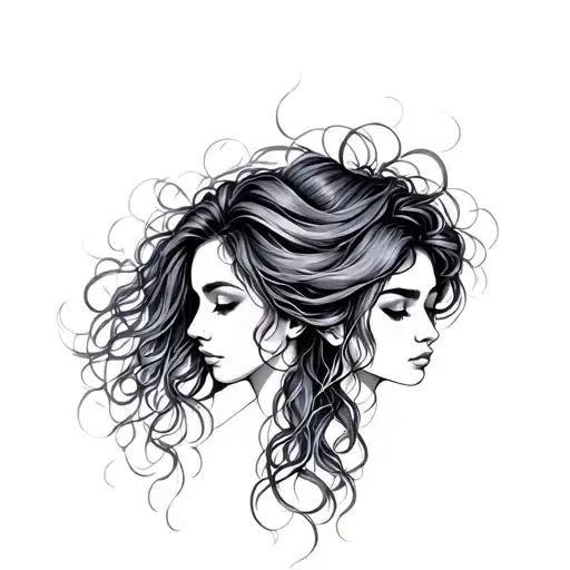 Gemini Sisters Hair Tangled
