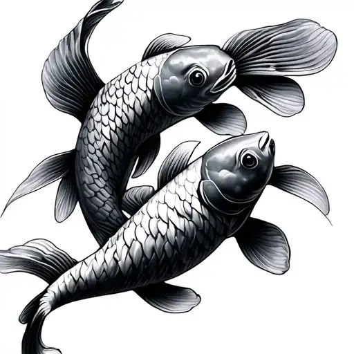 2 Koi Fish Swimming