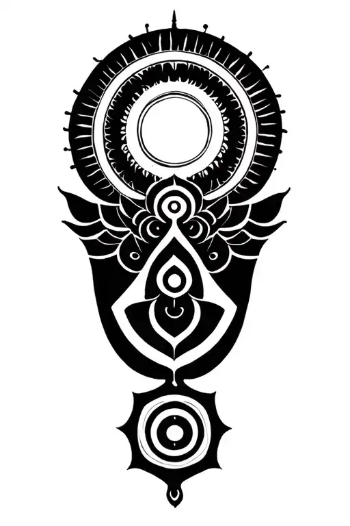 Yoga And Chakra Symbol Surrounded