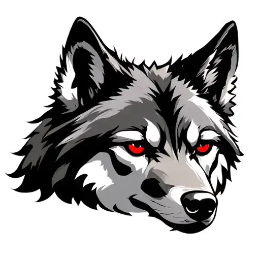 Wolf With Red Eyes