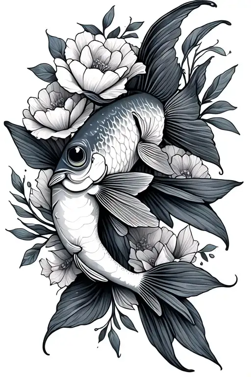 Fish With Flowers Wrapped