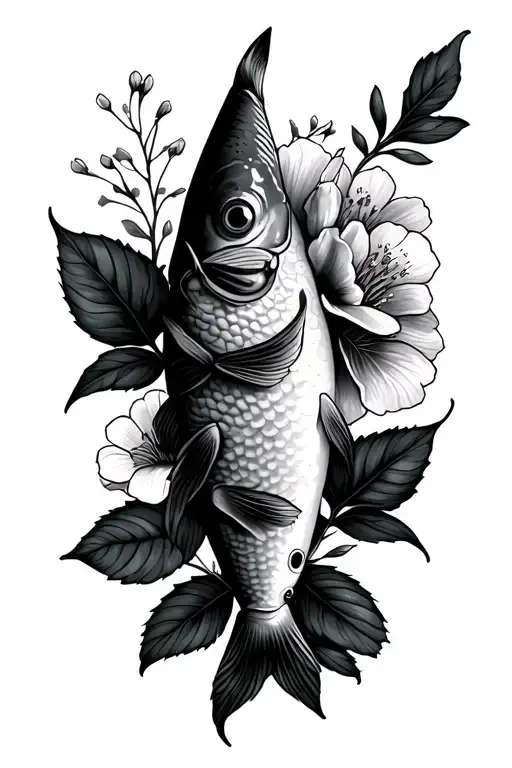 Fish With Edible Flowers Wrapped