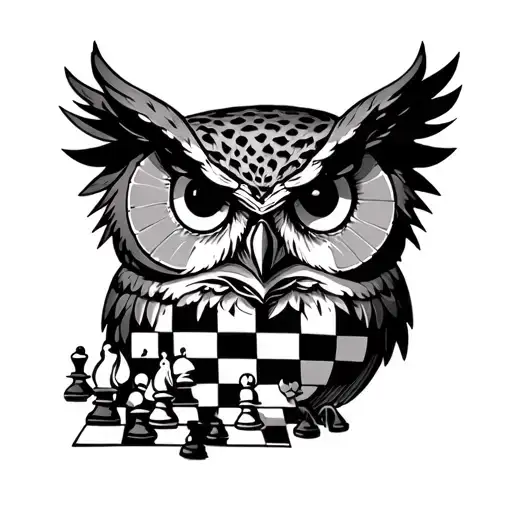 Owl And Chess Board Design