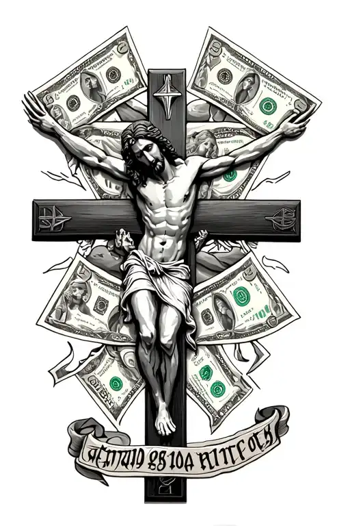 Jesus On Cross Illuminati Money
