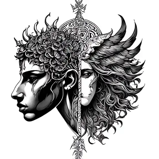 Scopio And Virgo Zodiac Intertwined