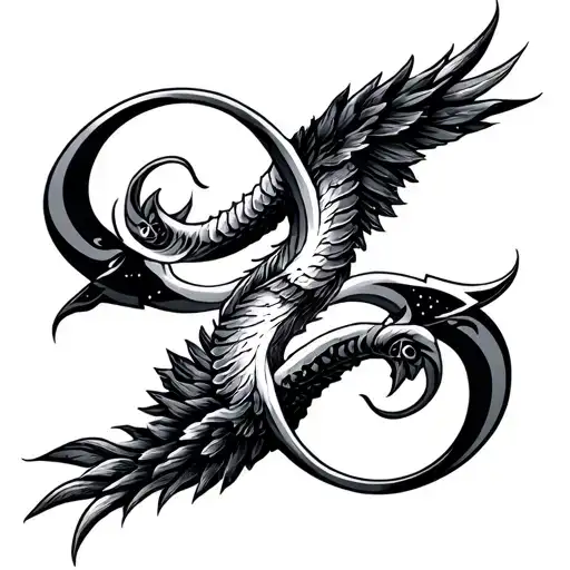 Scopio And Virgo Zodiac Symbol Intertwined