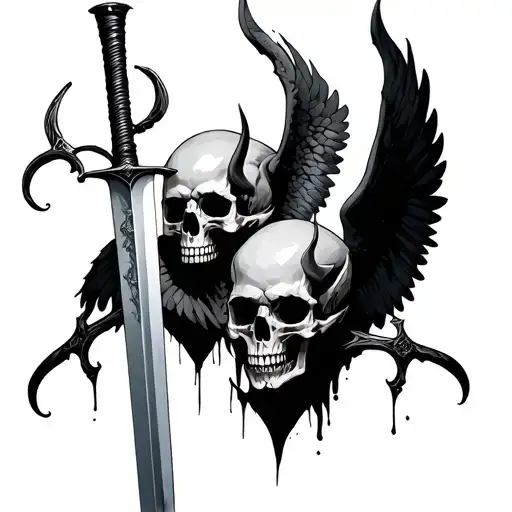Skulls Angel Devil Swords