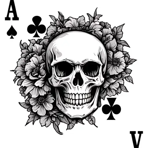 Skull And Ace Playing Card