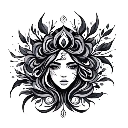 Tribal Black Work Feminine