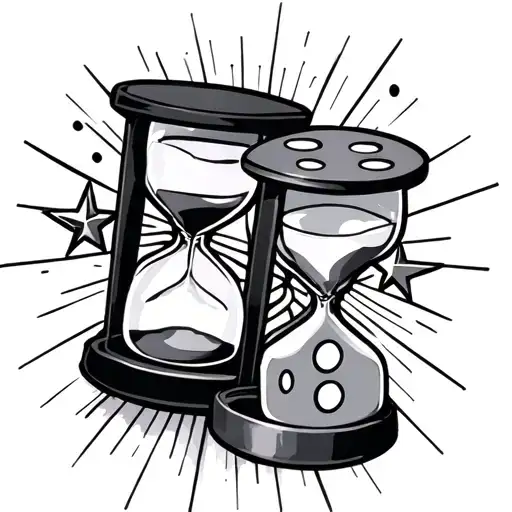 Dice With An Hourglass And The Image Of Death 2 Stars