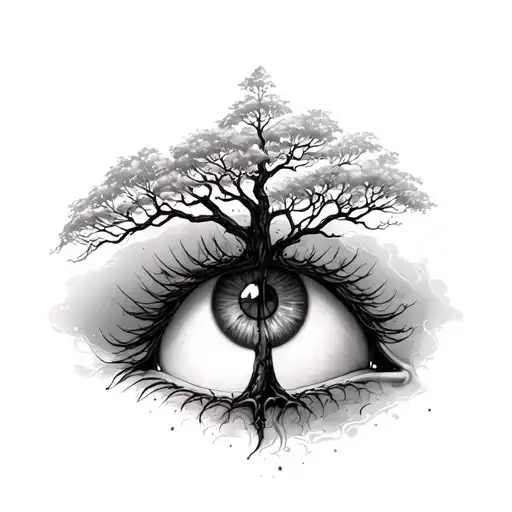 Eye Inside A Tree Growing