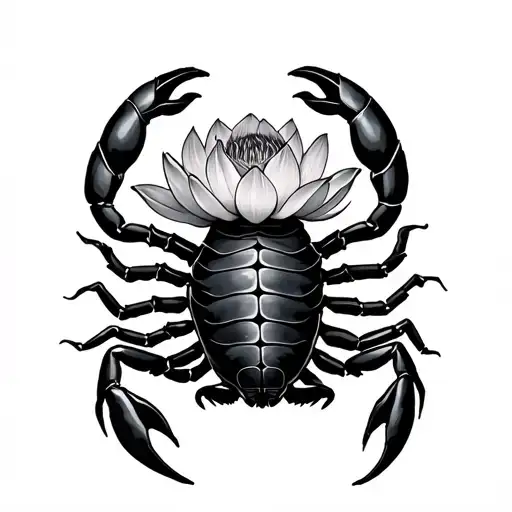 Scorpion And Lotos Flower