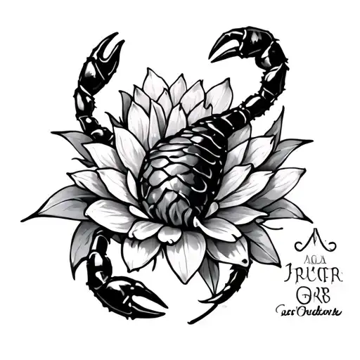 Scorpion And Lotos Flower
