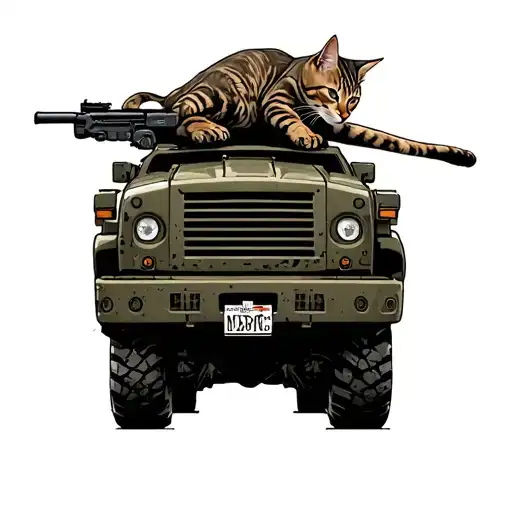 Usmc Vehicle With Cat Shooting On Top