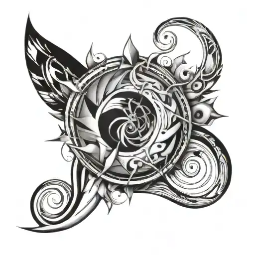 Design A Tattoo Symbolizing The Concept Of 'Rebirth' Or 'Comeback' Using Abstract Shapes
