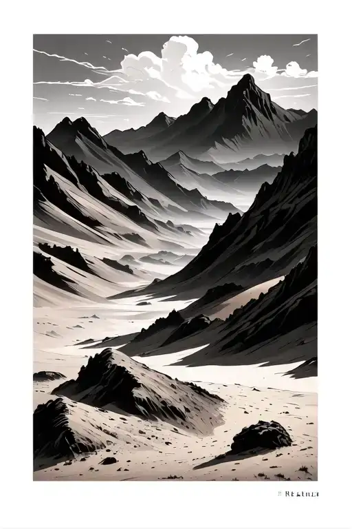 Desert And Mountain Scene Abstact