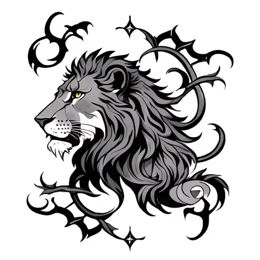 Leo Zodiac Sign Surrounded