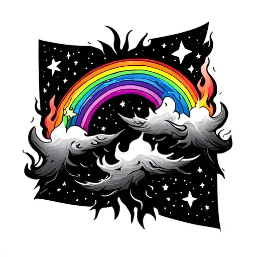 Rainbow Burns The Stars