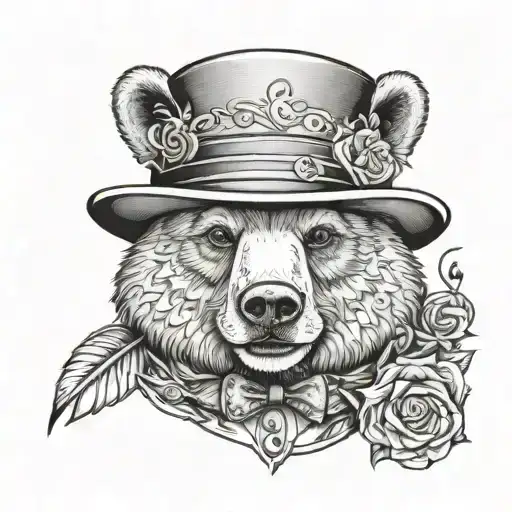 Formal Bear With Monocle And Top Hat And A Reef