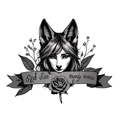 Coyote Girl Word With A Rose