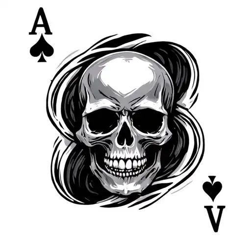 Skull Ab Ace Of Spades Card