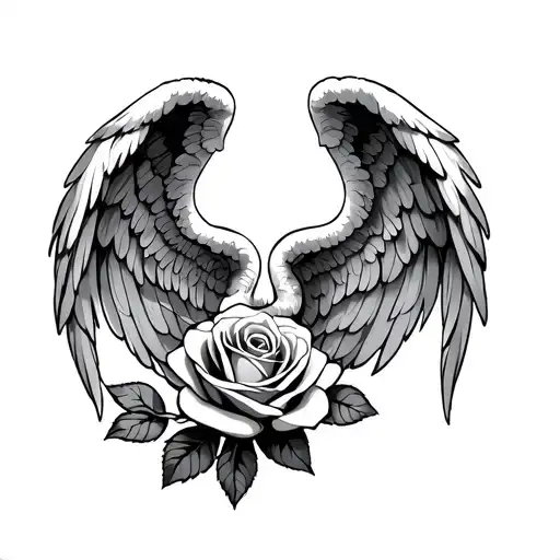 Rose And Angel Wings