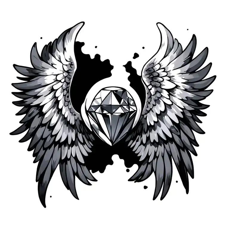 Wings With Diamond And Swollows