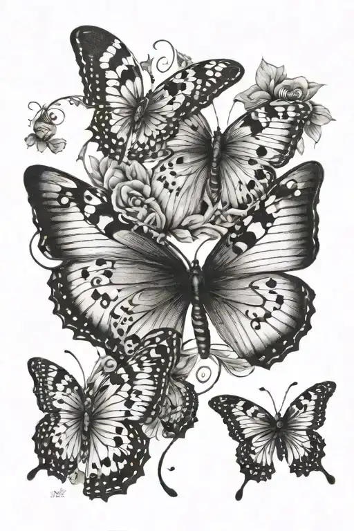 Butterfly And Semicolon Butterfly