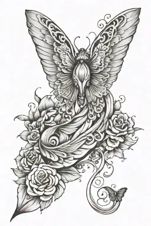 Semicolon In Butterly Angel Wings