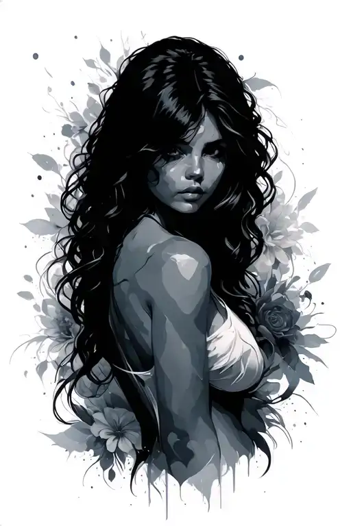 Outposition Of The Line Silhouette Of The Female Body