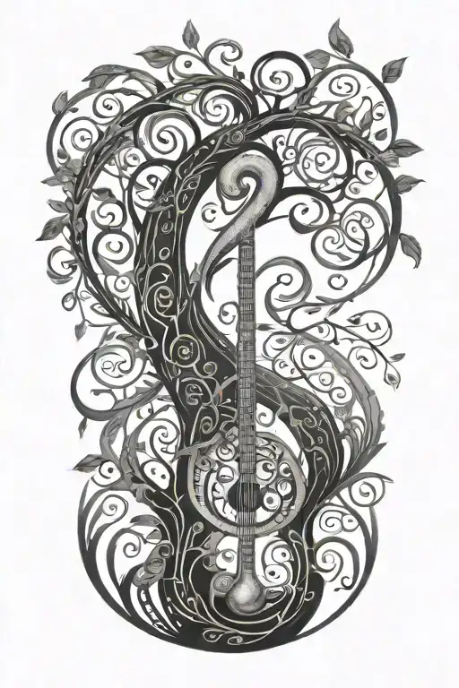 Tree Of Life Integrated In A Treble Clef