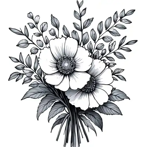 January And July Birth Flower Bouquet