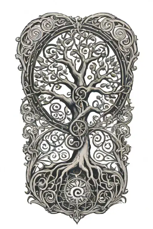 Tree Of Life Integrated In A Treble Clef