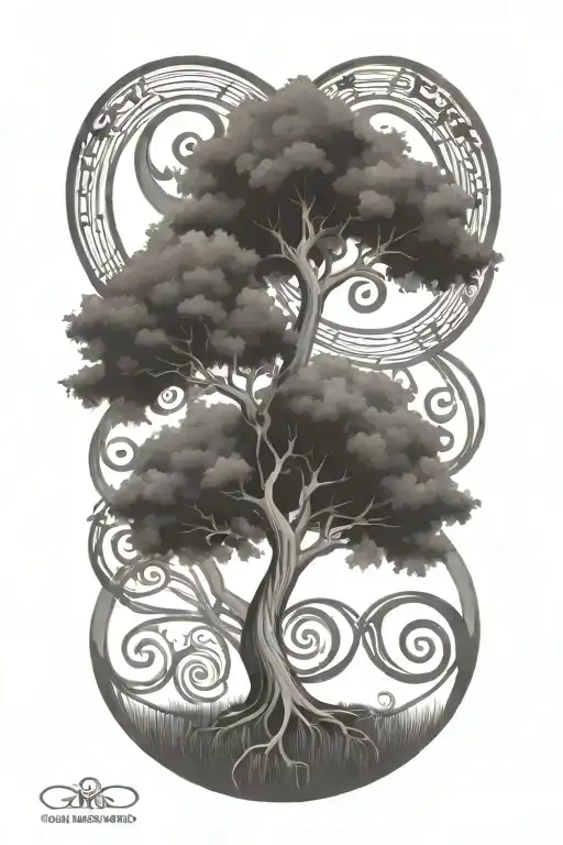 Tree Of Life Integrated In A Treble Clef