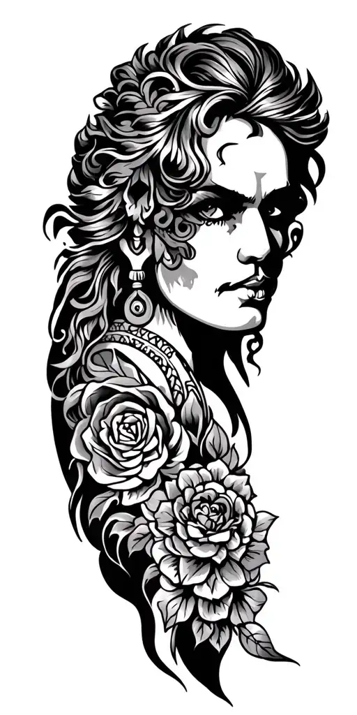 Traditional Western Arm Sleeve Tattoo Design