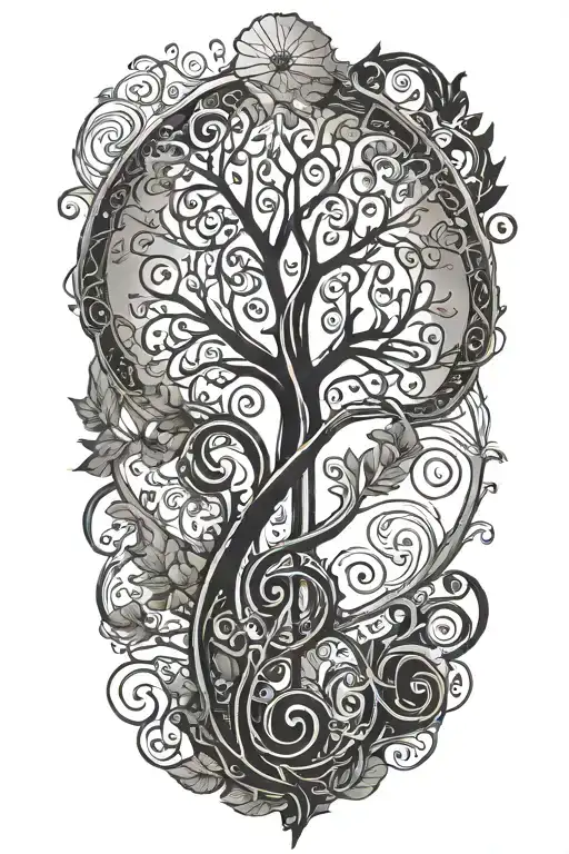 Tree Of Life Integrated In A Treble Clef