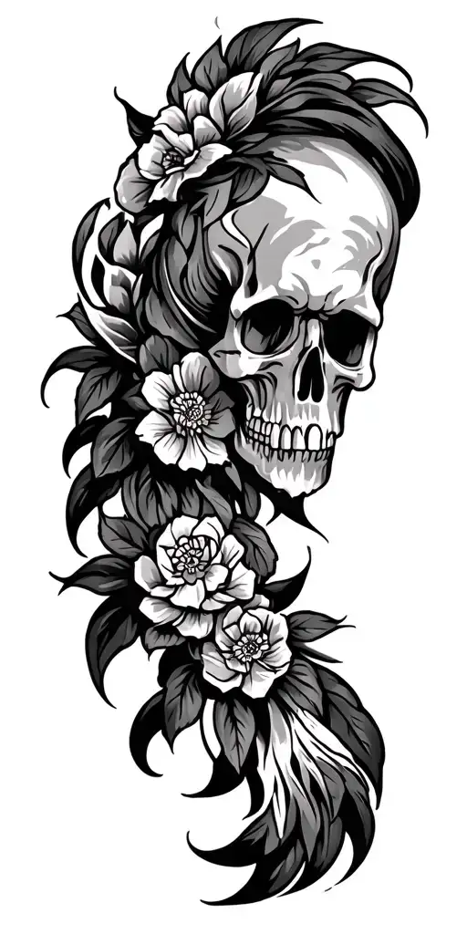 Traditional Western Arm Sleeve Tattoo Design Incorporating Elements