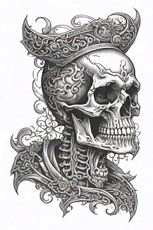 Skull On The Chest For Man
