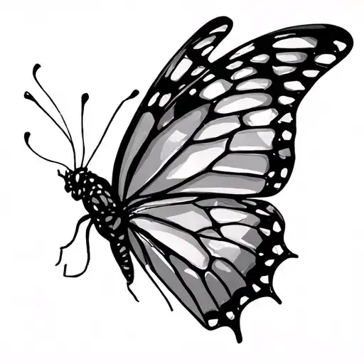 A Butterfly With Wings Made Of Broken Glass