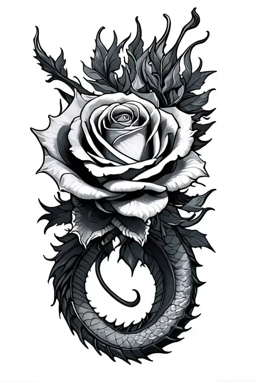 Rose With Dragon