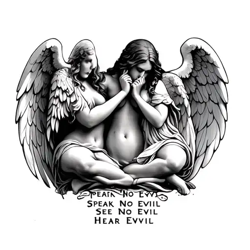 3 Angels Speak No Evil See No Evil Hear No Evil