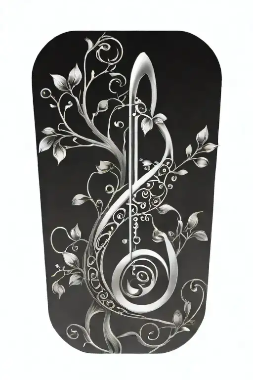 Treble Clef With The Tree Of Life On G Clef