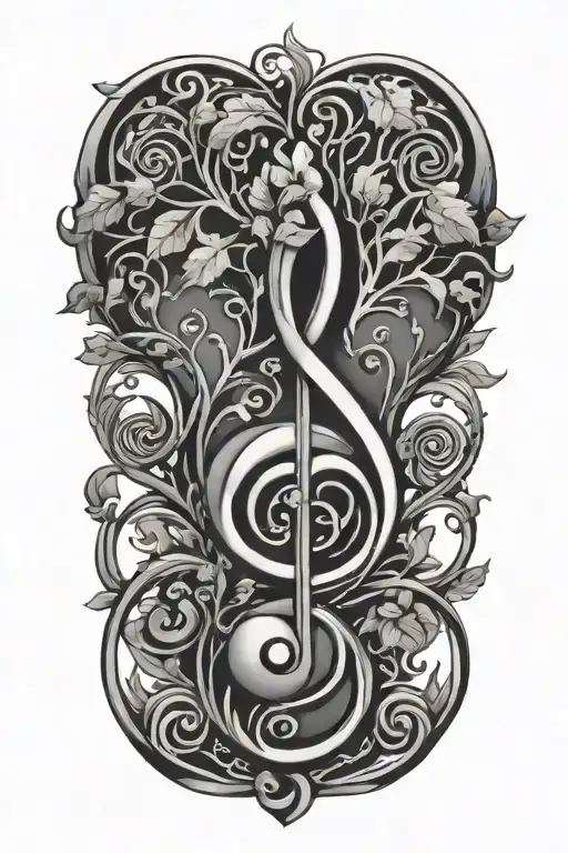 Treble Clef With The Tree Of Life In The G Clef