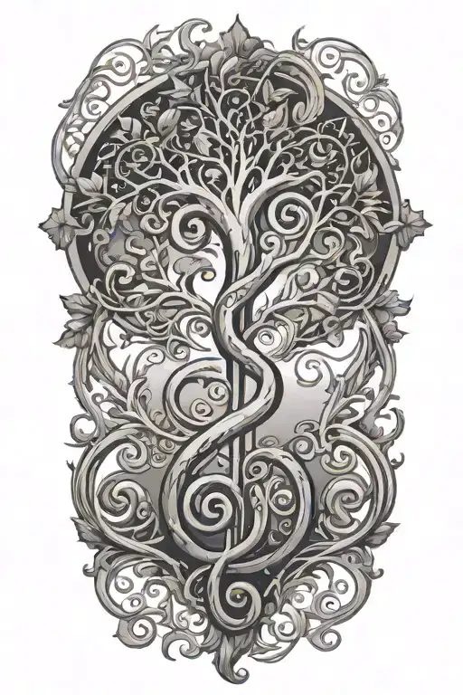Treble Clef With The Tree Of Life In The Part At The Bottom Of The Trebble Clef
