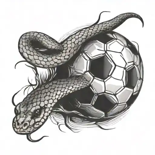 Soccer Ball And Biting Snake