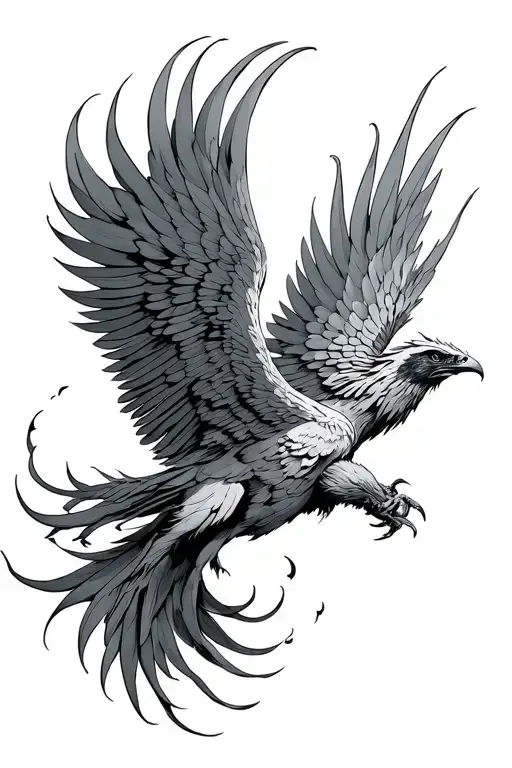 Phoenix With Outstretched Wings Masculine And Veril Who